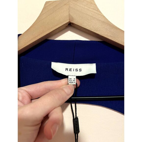 NWT Reiss Bailey Plunge Wrap Maxi Dress in Cobalt Blue Women's Size 4 - Picture 6 of 13